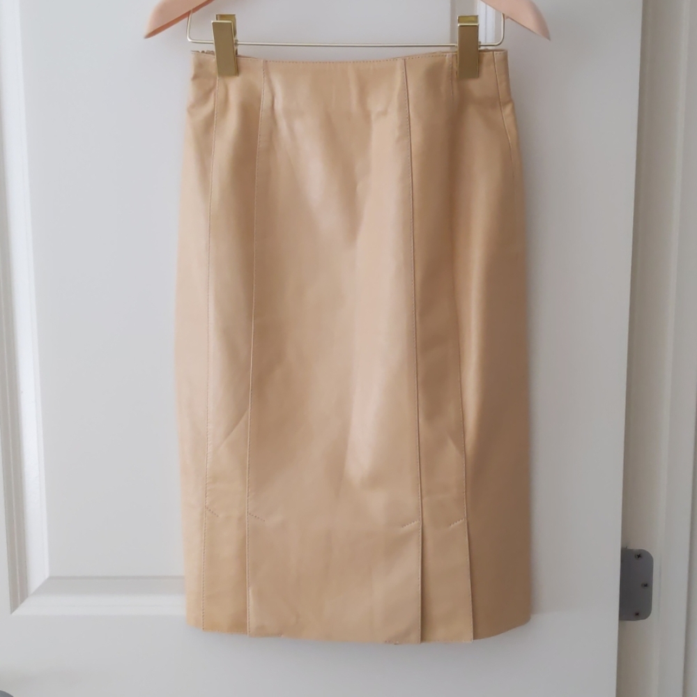 Leather Prada pencil skirt